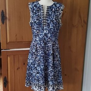 Blue patterned dress